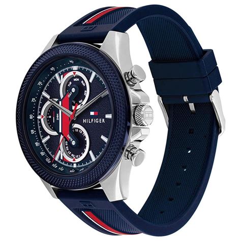 relógio tommy hilfiger masculino borracha azul réplica